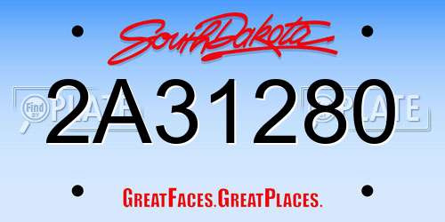 2A31280 South Dakota License Plate