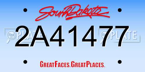 2A41477 South Dakota License Plate