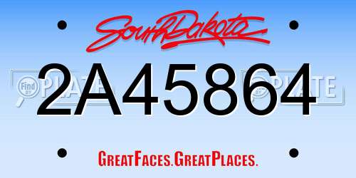 2A45864 South Dakota License Plate