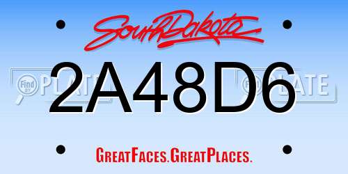 2A48D6 South Dakota License Plate