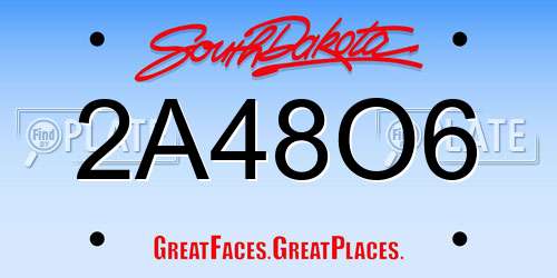 2A48O6 South Dakota License Plate