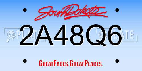 2A48Q6 South Dakota License Plate