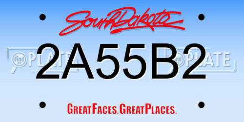 2A55B2 South Dakota License Plate