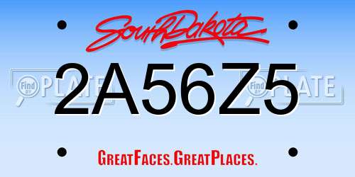 2A56Z5 South Dakota License Plate