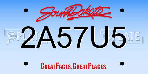 2A57U5 South Dakota License Plate
