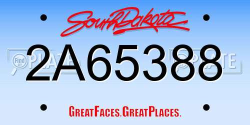 2A65388 South Dakota License Plate