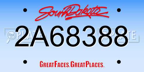 2A68388 South Dakota License Plate