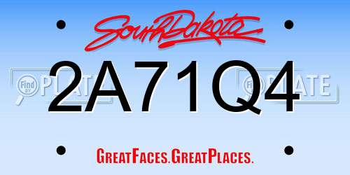2A71Q4 South Dakota License Plate