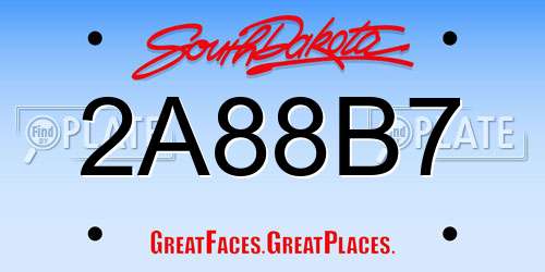 2A88B7 South Dakota License Plate