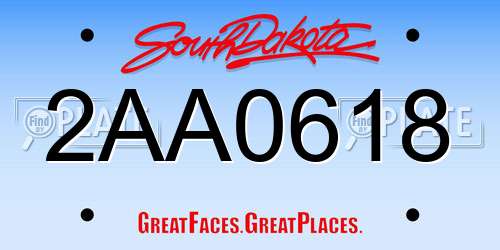 2AA0618 South Dakota License Plate