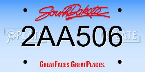 2AA506 South Dakota License Plate