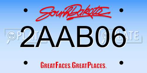 2AAB06 South Dakota License Plate