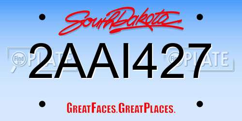 2AAI427 South Dakota License Plate