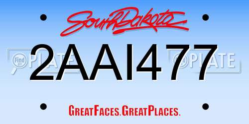 2AAI477 South Dakota License Plate