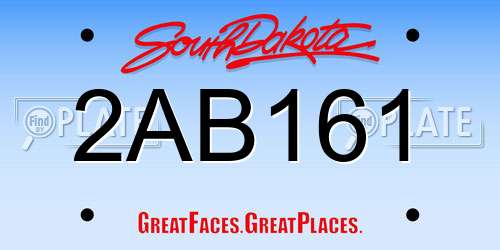 2AB161 South Dakota License Plate