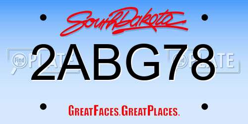 2ABG78 South Dakota License Plate