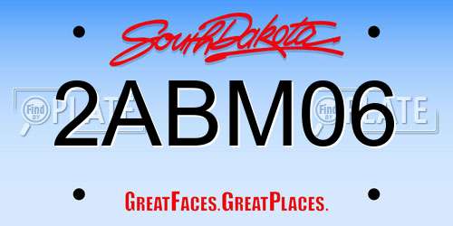 2ABM06 South Dakota License Plate