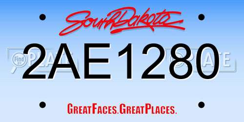 2AE1280 South Dakota License Plate