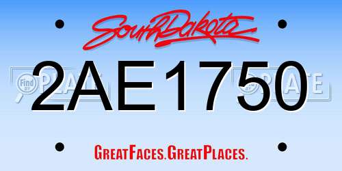 2AE1750 South Dakota License Plate