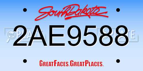 2AE9588 South Dakota License Plate