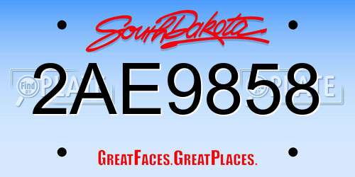 2AE9858 South Dakota License Plate