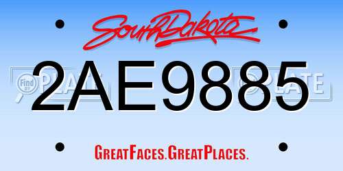 2AE9885 South Dakota License Plate