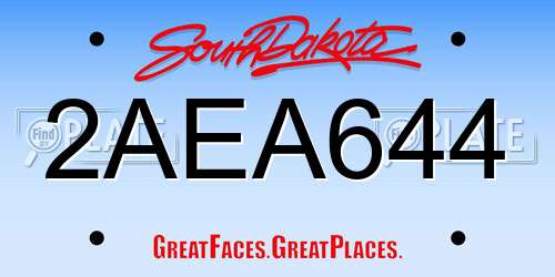 2AEA644 South Dakota License Plate