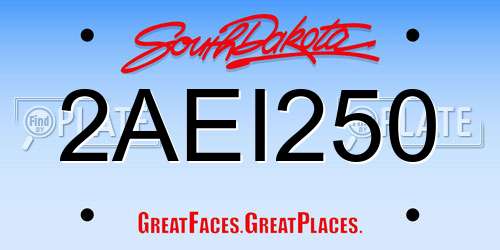 2AEI250 South Dakota License Plate