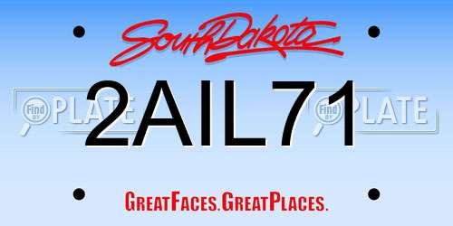 2AIL71 South Dakota License Plate