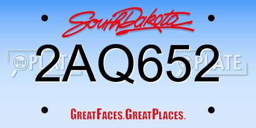 2AQ652 South Dakota License Plate