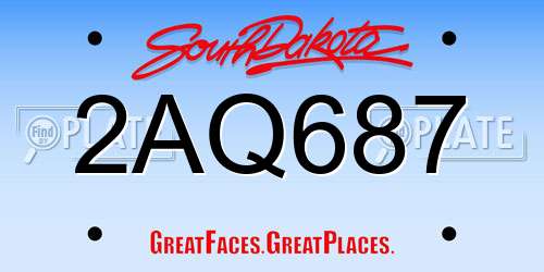 2AQ687 South Dakota License Plate
