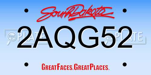 2AQG52 South Dakota License Plate