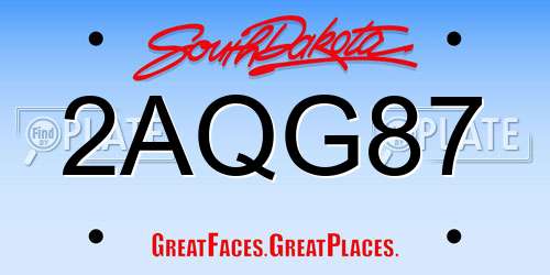 2AQG87 South Dakota License Plate