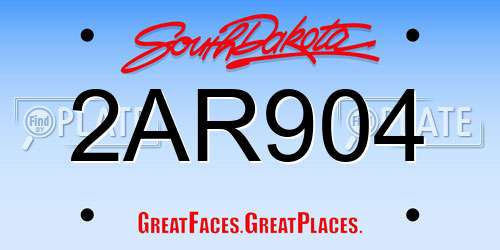 2AR904 South Dakota License Plate