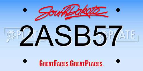 2ASB57 South Dakota License Plate
