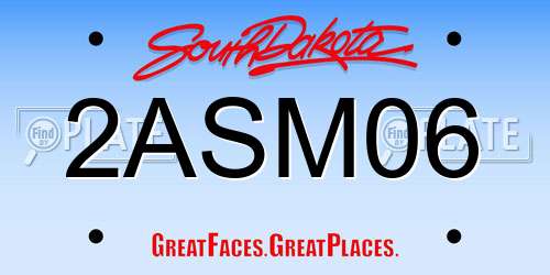 2ASM06 South Dakota License Plate