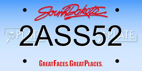 2ASS52 South Dakota License Plate