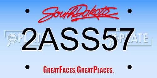 2ASS57 South Dakota License Plate