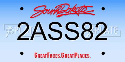 2ASS82 South Dakota License Plate