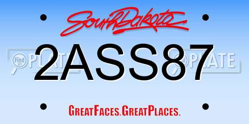2ASS87 South Dakota License Plate