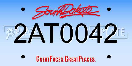 2AT0042 South Dakota License Plate