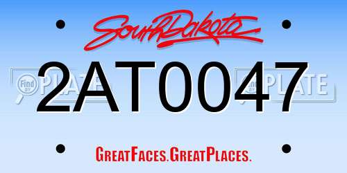 2AT0047 South Dakota License Plate