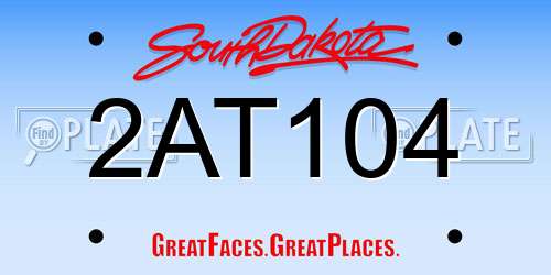 2AT104 South Dakota License Plate