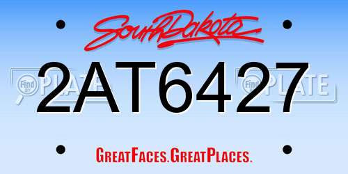 2AT6427 South Dakota License Plate