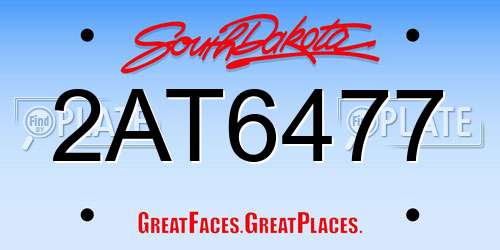2AT6477 South Dakota License Plate