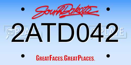 2ATD042 South Dakota License Plate