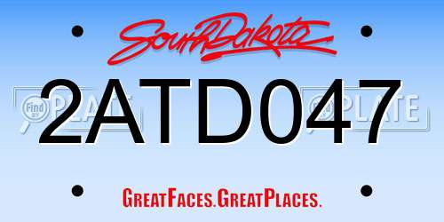 2ATD047 South Dakota License Plate