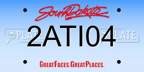 2ATI04 South Dakota License Plate