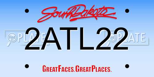 2ATL22 South Dakota License Plate