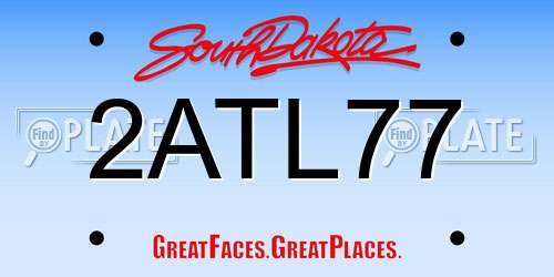 2ATL77 South Dakota License Plate